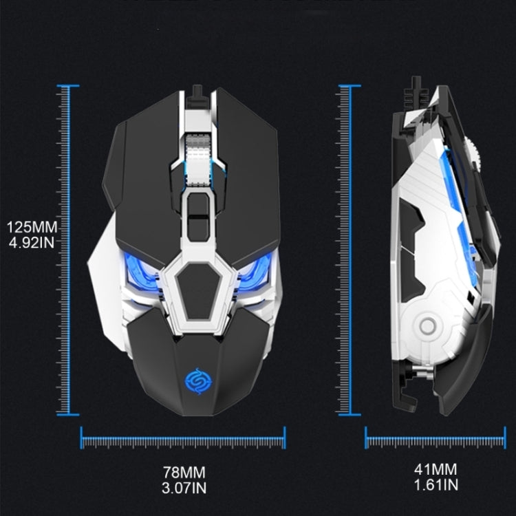 K-Snake Q18 9 Keys 6400DPI Glowing Machine Wired Gaming Mouse, Cable Length: 1.5m(White)