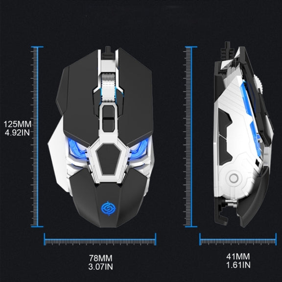 K-Snake Q18 9 Keys 6400DPI Glowing Machine Wired Gaming Mouse, Cable Length: 1.5m(White)