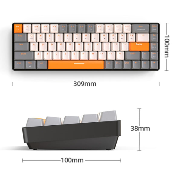 ZIYOU LANG K68 68 Keys Bluetooth Wireless Dual Model Mechanical Keyboard, Style: Red Shaft Version (Shimmering)