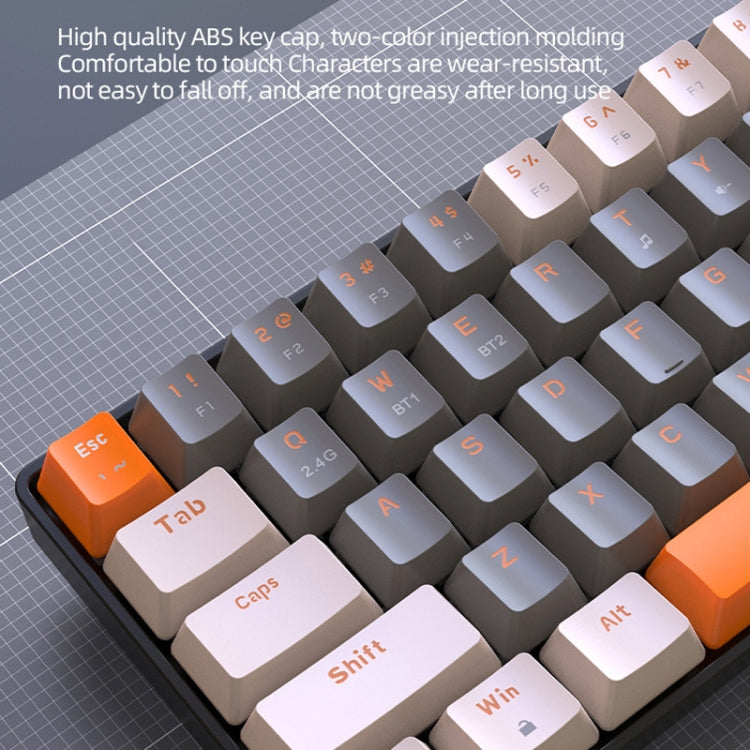 ZIYOU LANG K68 68 Keys Bluetooth Wireless Dual Model Mechanical Keyboard, Style: Red Shaft Version (Shimmering)