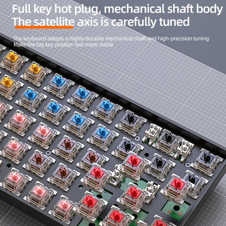 ZIYOU LANG K68 68 Keys Bluetooth Wireless Dual Model Mechanical Keyboard, Style: Red Shaft Version (Shimmering)