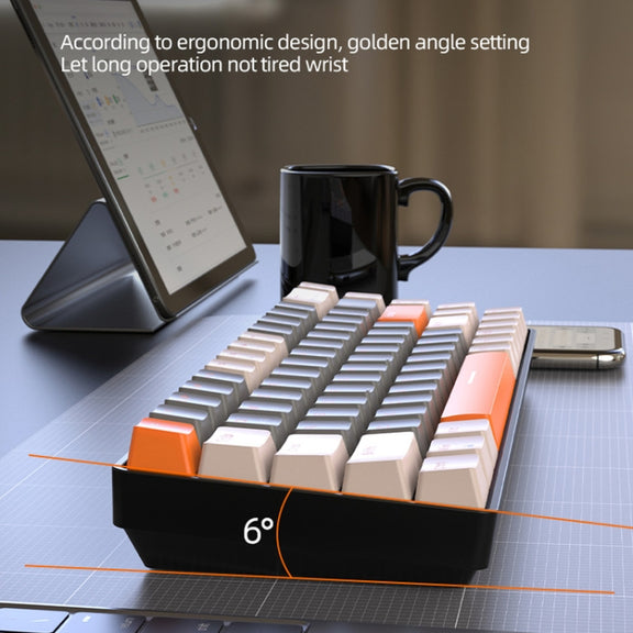 ZIYOU LANG K68 68 Keys Bluetooth Wireless Dual Model Mechanical Keyboard, Style: Green Shaft Version (Gray)