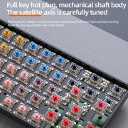 ZIYOU LANG K68 68 Keys Bluetooth Wireless Dual Model Mechanical Keyboard, Style: Green Shaft Version (Gray)