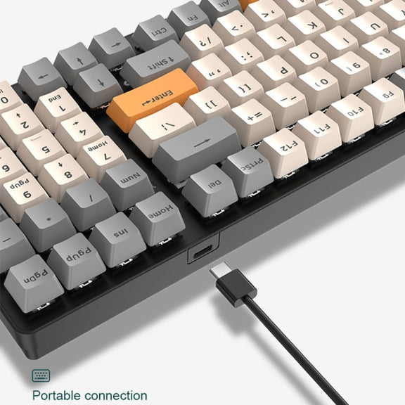 ZIYOU LANG  K3 100 Keys Game Glowing Wired Mechanical Keyboard, Cable Length: 1.5m, Style:  Water Green Version Red Axis