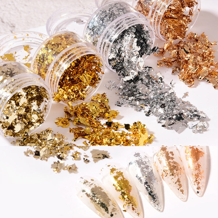 10 PCS K Gold Tin Foil Nail Decoration Nail Polish Adhesive Sticker(01 Gold)
