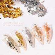 10 PCS K Gold Tin Foil Nail Decoration Nail Polish Adhesive Sticker(02 Silver)