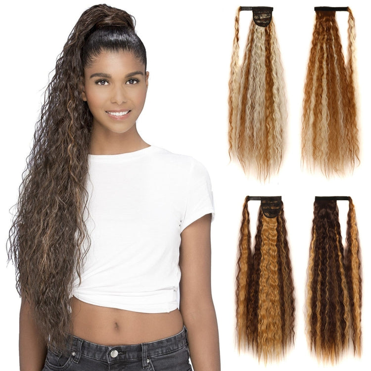 MST8568 Invisible Adhesive Bandage Wigs Corn Perm Long Ponytail Wigs(1001A)