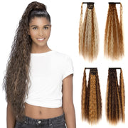 MST8568 Invisible Adhesive Bandage Wigs Corn Perm Long Ponytail Wigs(1001A)