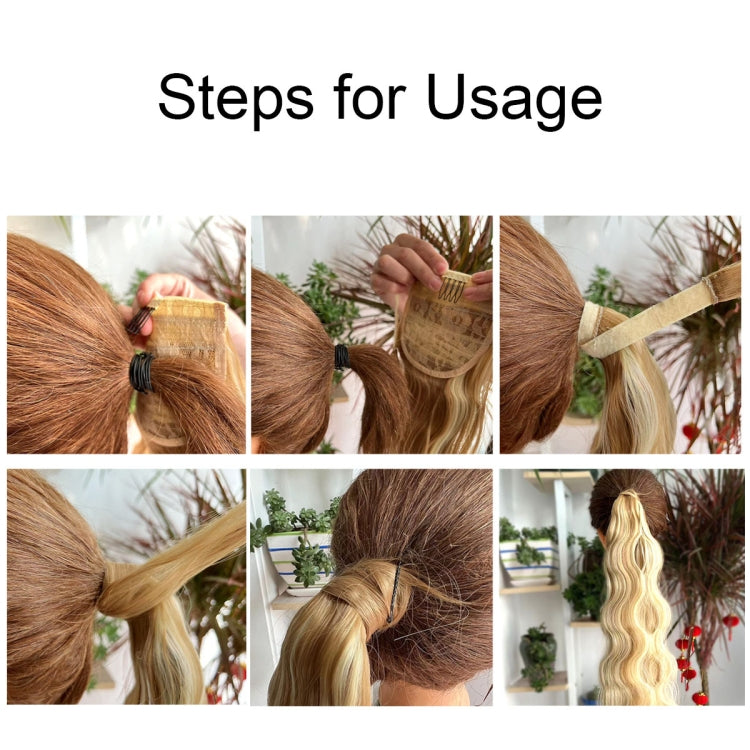 MST08 Adhesive Tie-On Wigs Ponytail Fluffy Long Curly Wigs High-Ponytail(1BH613)