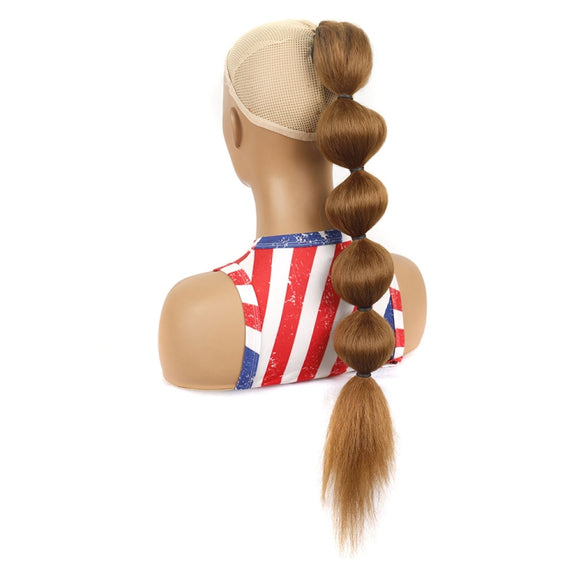 DLMW01 Bubble Shape Shaggy Wig Ponytail Drawstring Long Ponytail Wigs, Spec: 27