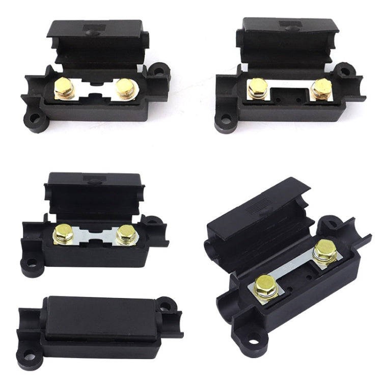 10pcs 100A Small Fork Bolt Fuse Block Car Air Conditioning All The Way Fuse Box Fuse Holder(Black)