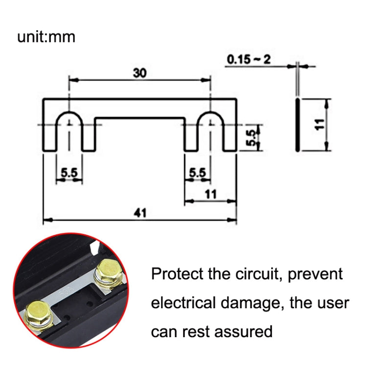 10pcs 100A Small Fork Bolt Fuse Block Car Air Conditioning All The Way Fuse Box Fuse Holder(Black)