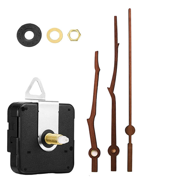 Quartz Clock Dial Repair Kit DIY Wall Clock Parts,Spec: Movement+S02 Wooden Needle