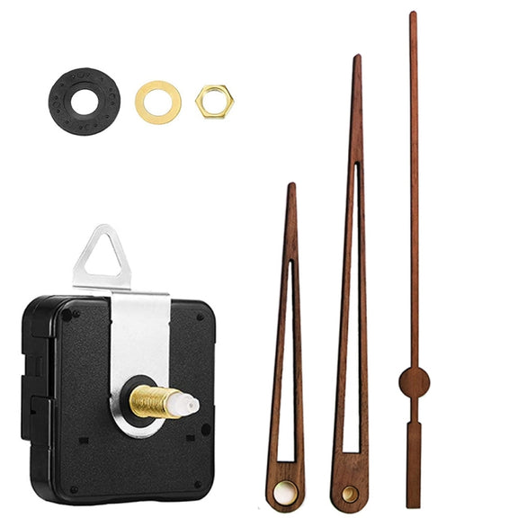 Quartz Clock Dial Repair Kit DIY Wall Clock Parts,Spec: Movement+S04 Wooden Needle