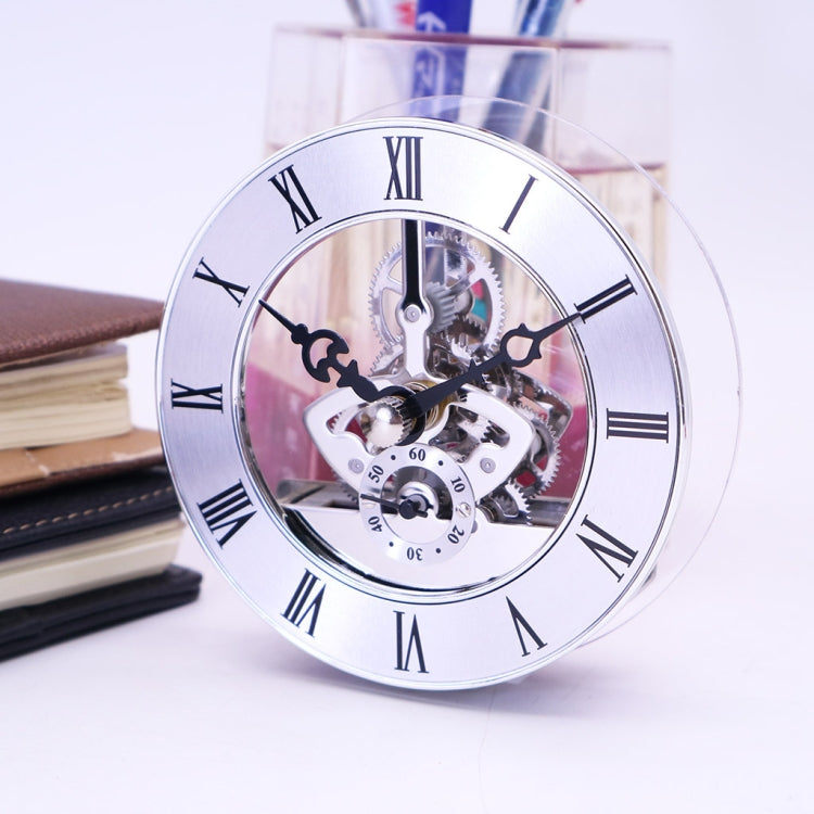 Metal See-through Quartz Clock Gear Clock DIY Accessories 97mm Silver Clock Head