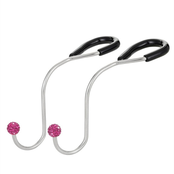 Multifunctional Car Seat Hooks With Diamond Inlay(Purple Red)