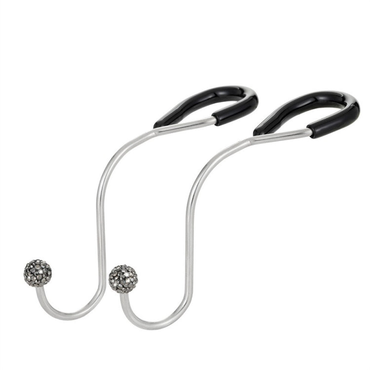 Multifunctional Car Seat Hooks With Diamond Inlay(Shiny Black)