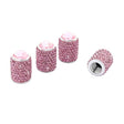 Car Tyre Aluminium Full Diamond Valve Cap With Seal(Pink) - Tire Valve Caps by PMC TechLife | Online Shopping South Africa | PMC TechLife | Buy Now Pay Later Mobicred