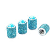 Car Tyre Aluminium Full Diamond Valve Cap With Seal(Lake Blue) - Tire Valve Caps by PMC TechLife | Online Shopping South Africa | PMC TechLife | Buy Now Pay Later Mobicred