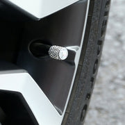 Car Tyre Aluminium Full Diamond Valve Cap With Seal(Lake Blue)
