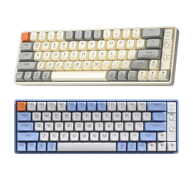 LANGTU GK65 65 Keys Wireless / Bluetooth / Wired Three Model Game Mechanical Keyboard, Cable Length: 1.5m(Milk White)