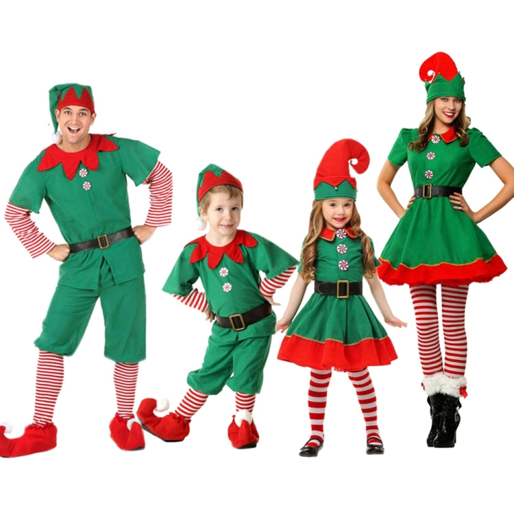 Christmas Green Elf Cosplay Costume Chris Santa Claus Costume Set, Size: 160cm(Male)