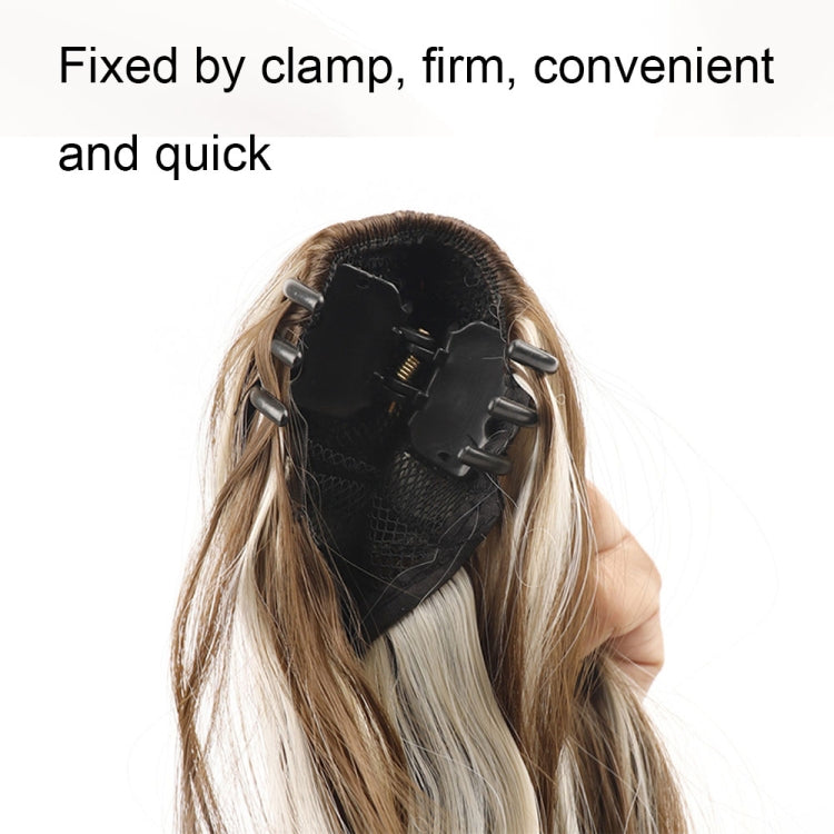 P96 Clip-On Wig Long Ponytail Water Ripple Long Curly Wig(8B)