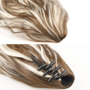 P96 Clip-On Wig Long Ponytail Water Ripple Long Curly Wig(1B)