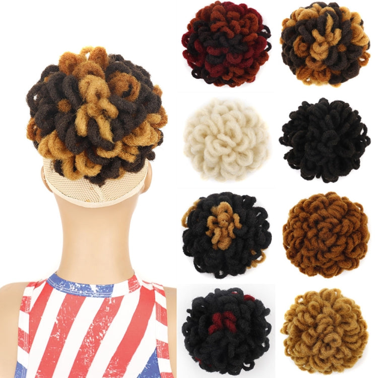 LSFBZB Drawstring Dreadlocks Wig Caterpillar Dreadlock Shaggy Hair Bun, Spec: 1BH27
