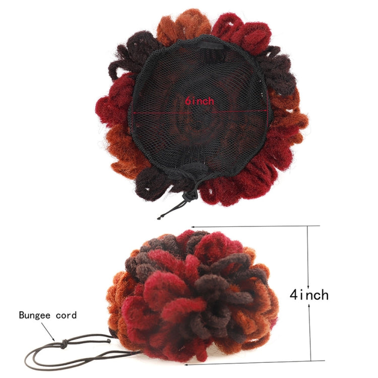 LSFBZB Drawstring Dreadlocks Wig Caterpillar Dreadlock Shaggy Hair Bun, Spec: 1BH27