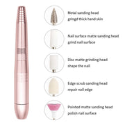 USB Plug Aluminum Nail Drill Machine Electric Manicure Milling Cutter Set(Golden)