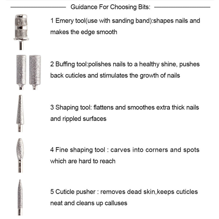 USB Plug Aluminum Nail Drill Machine Electric Manicure Milling Cutter Set(Golden)