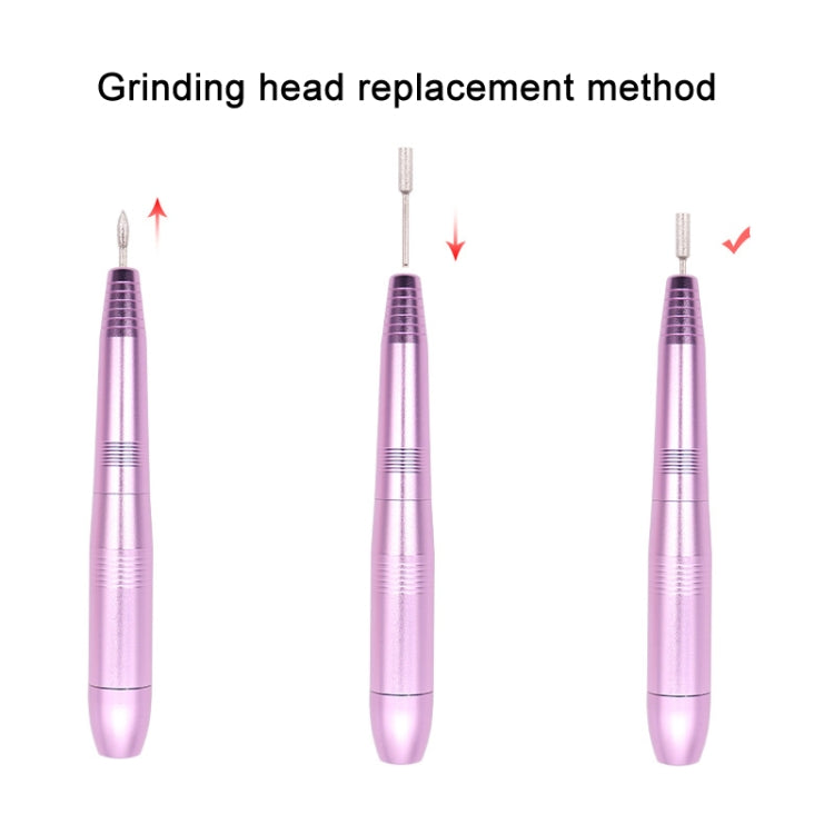USB Plug Aluminum Nail Drill Machine Electric Manicure Milling Cutter Set(Golden)