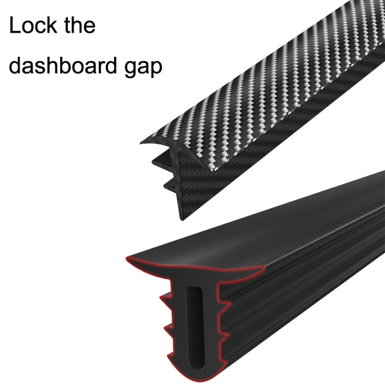 N856 Carbon Fiber Pattern Car Elastomer Seal Rubber Strip Instrument Panel Leakproof Dustproof Soundproof Universal