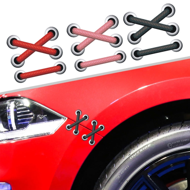 10pcs Shoelace Car Sticker Body Cover Up Scratch Patch Sticker(Black Horizontal)