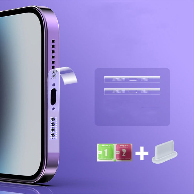 5 Sets Soft Hydrogel Film Speaker Dust Net For iPhone 14 Series / iPhone 13 Series / iPhone 12 Series ,Spec:2pcs/set  With Dust Plug