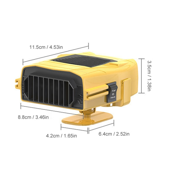 Car 12V Heater Defrost Snow Defogger, Color: Yellow Heater