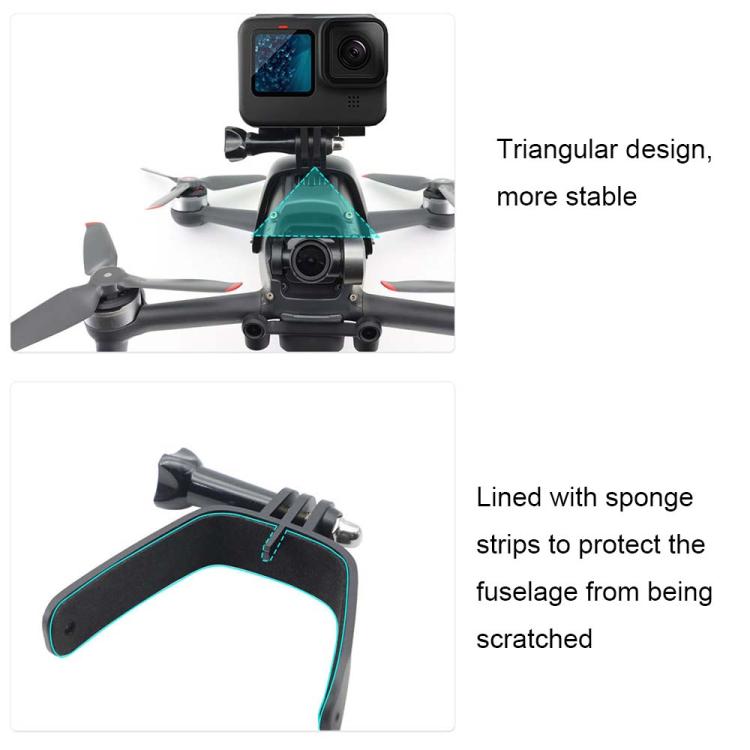 For DJI FPV Top Expansion Adapter Bracket Sports Camera Bracket