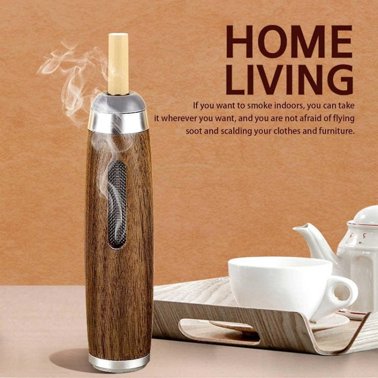 Car Smoking Multifunctional Anti-Flying Ashtray(Beechwood Dark Walnut)