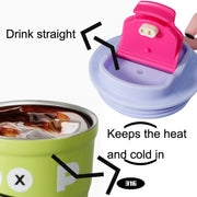 Cartoon Thermal Insulation Cup 316 Stainless Steel Coffee Mug Water Cup, Capacity: 400ml(Purple)