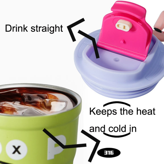 Cartoon Thermal Insulation Cup 316 Stainless Steel Coffee Mug Water Cup, Capacity: 400ml(Purple)