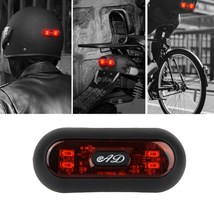 Motorbike Helmet Warning Light USB Rechargeable Water-resistant Tail Light, Specification: 4 Beads