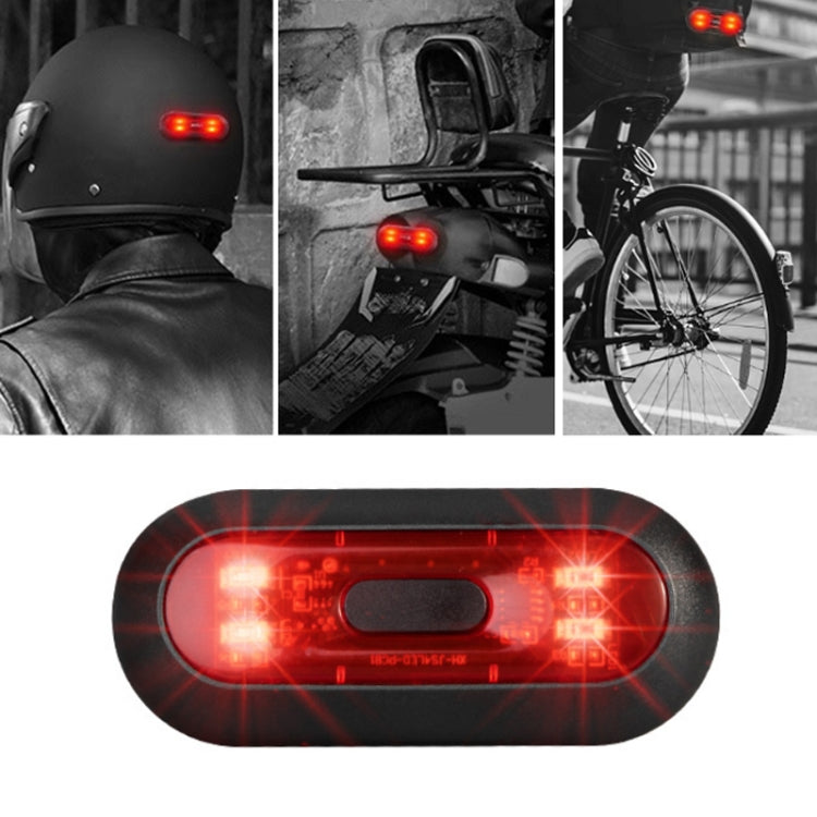 Motorbike Helmet Warning Light USB Rechargeable Water-resistant Tail Light, Specification: 4 Beads B Model
