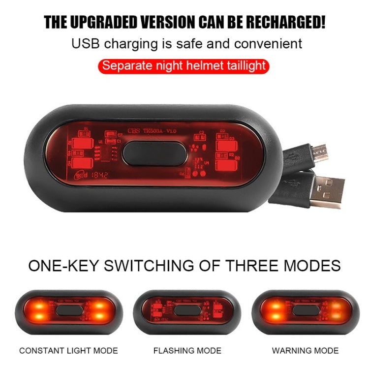 Motorbike Helmet Warning Light USB Rechargeable Water-resistant Tail Light, Specification: 4 Beads B Model