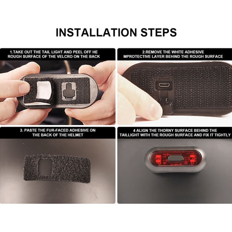 Motorbike Helmet Warning Light USB Rechargeable Water-resistant Tail Light, Specification: 4 Beads B Model