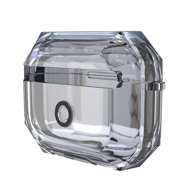 For AirPodS Pro RJT-AP-03 Bluetooth Earphone Transparent Soft Case TPU Protection Cover(Black)