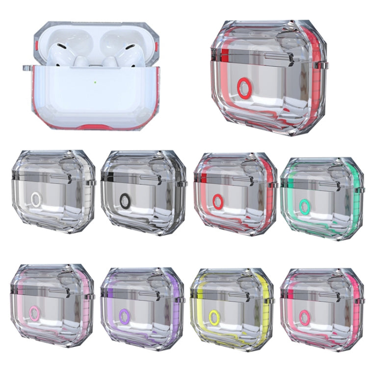 For AirPodS Pro RJT-AP-03 Bluetooth Earphone Transparent Soft Case TPU Protection Cover(Black)