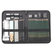 42 In 1 Drawing Painting Sketch Kit with Pencil Erasers Sharpener(Black)