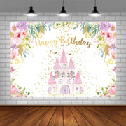 1.5m X 1m Cartoon Castle Photography Background Cloth Birthday Party Scene Decoration