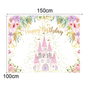 1.5m X 1m Cartoon Castle Photography Background Cloth Birthday Party Scene Decoration
